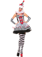 Faschingskostüm Clown Kostüm Outfit Frauen süß Zirkus Kostüm Karneval Kostüm