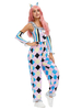 Faschingskostüm Clown Kostüme Zirkus Jumpsuit Handschuhe 3-teiliges Set