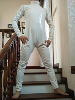 Faschingskostüm Cremeweiß glänzend PVC Catsuit