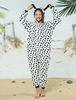 Faschingskostüm Dalmatian Kigurumi Onesie Erwachsene Pyjamas Weiß Lange Overalls Unisex Tier Nachtwäsche Karneval Kostüm