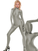 Faschingskostüm Damen Bodysuit aus Elastan in Silber