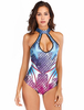 Faschingskostüm Damen Jumpsuit 2021 geschnitten Keyhole Beachwear EInteiler MeerjungDamen Badeanzug Karneval Kostüm Karneval Kostüm