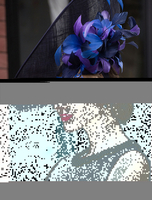 Faschingskostüm Damen Retro-Fascinator Leinen blau Blumen Dekor Kopfstück Flapper Hut