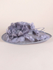 Faschingskostüm Damen Retro-Fascinator Leinen grau Blumen Dekor Kopfstück Flapper Hut