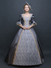 Faschingskostüm Damen Retro Kostüm grau viktorianischen Satin Ball Kleid Prinzessin Kostüm