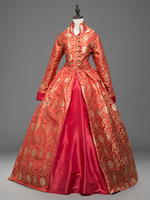 Faschingskostüm Damen Vintage Kostüm im Barock-Stil Aristokrat in Rot mit Spitzen für Damen mit Kleid Karneval Kostüm