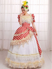 Faschingskostüm Damen Vintage Kostüm Karneval Kostüm Ball Kleid rot Check Festzug Kleid