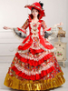 Faschingskostüm Damen Vintage Kostüm viktorianische königliche Karneval Kostüm Ball Kleid rot Festzug Kleid
