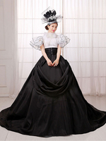 Faschingskostüm Damen Vintage Kostüm viktorianischen Ball Kleid schwarz Retro Kostüm