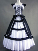 Faschingskostüm Damen Vintage Kostüm viktorianischen Baumwolle Rüschen Retro-Maxi Kleid