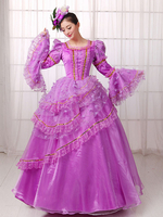 Faschingskostüm Damen Vintage Kostüm viktorianischen königlichen Ball Kleid lila Kleid Retro Kostüm