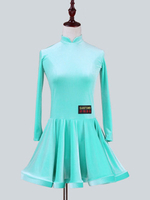 Faschingskostüm Damenkleidung für Latein-Tanz aus Korean Velvet Set Latein Tänzer Polyester Performance mit Kleid Karneval Kostüm