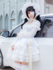 Faschingskostüm Date A Live Tokisaki Kurumi Karneval Kostüm Cosplay White Gothic Lolita Einteiliges Kleid Karneval Kostüm