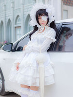 Faschingskostüm Date A Live Tokisaki Kurumi Karneval Kostüm Cosplay White Gothic Lolita Einteiliges Kleid Karneval Kostüm