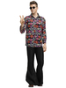 Faschingskostüm Disco Kostüm Männer Retro Kostüme Schwarz Shir Hosen Starflower Hippie Karneval Kostüm
