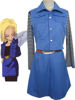 Faschingskostüm Dragon Ball Android 18 Faschingskostüm Cosplay Kostüm Uniform Tuch kombiniert Leder
