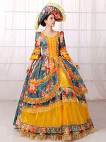Faschingskostüm Dunkel Orange Festzug Kleid Damen Vintage Kostüm viktorianische königliche Karneval Kostüm Ball Kleid