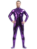 Faschingskostüm Dunkellila glänzend metallisch Zentai-Anzug für Männer