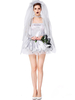 Faschingskostüm e Damen Corpse Bride Handschuhe Silber Kleid Matt Satin Metallic Karneval Kostüm Holidays Kostüme Karneval Kostüm