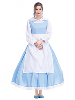 Faschingskostüm e Damen Dienstmädchen Hemd Kleid Hellhimmelblau Polyester Karneval Kostüm Urlaub Kostüme Karneval Kostüm