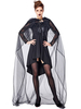 Faschingskostüm e Damen Hexen Mantel Schwarzes Kleid Tüll Spitze Karneval Kostüm Urlaub Kostüme Karneval Kostüm