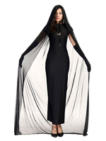 Faschingskostüm e Damen Schwarzes Kleid Mantel Tüll Karneval Kostüm Urlaub Kostüme Karneval Kostüm
