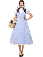 Faschingskostüm e Damen Zauberer Süßes Kleid Hellhimmelblau Polyester Streifen Karneval Kostüm Urlaub Kostüme Karneval Kostüm