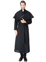 Faschingskostüm e Herren Priester Schärpe Schwarzer Mantel Polyester Karneval Kostüm Urlaub Kostüme Karneval Kostüm