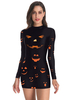 Faschingskostüm e Schwarz Damen Scary Polyester 3D Print Bodycon Urlaub Kostüme Karneval Kostüm