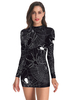 Faschingskostüm e Schwarz Damen Scary Polyester 3D Print Bodycon Urlaub Kostüme Karneval Kostüm