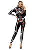 Faschingskostüm e Schwarz Damen Scary Trikot Jumpsuit Polyester 3D Print Jumpsuit Urlaub Kostüme Karneval Kostüm