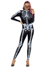 Faschingskostüm e Schwarz Damen Scary Trikot Jumpsuit Polyester 3D Print Jumpsuit Urlaub Kostüme Karneval Kostüm