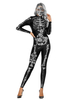 Faschingskostüm e schwarz silber frauen scary trikot overall polyester 3d print overall ferien kostüme Karneval Kostüm