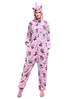 Faschingskostüm Einhorn Kigurumi Pajamas 2021 Onesie Erwachsene Rosa Unisex Flannel Overalls Karneval Kostüm
