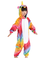 Faschingskostüm Einhorn Kigurumi Pyjama Onesie für Kinder Flanell Jumpsuit Kostüm Karneval Kostüm