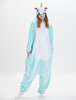 Faschingskostüm Einhorn Kigurumi Pyjamas Onesie Flanell Mintgrün lange Overalls Erwachsene Unisex Tier Nachtwäsche Karneval Kostüm