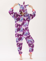 Faschingskostüm Einhorn Kigurumi Pyjamas Onesie Lila Erwachsene Unisex Flanell Jumpsuits Karneval Kostüm Karneval Kostüm