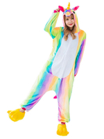 Faschingskostüm Einhorn kostüm Regenbogen tierkostüme Pyjamas -Einhorn Onesie Flanell mit Schuhe Karneval-Kostüm Karneval Kostüm