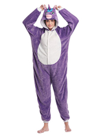 Faschingskostüm Einhorn Onesie Kigurumi Pyjamas lila Flanell einfach WC Overall Kigurumi Kostüme Karneval Kostüm