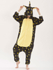 Faschingskostüm Einhorn Pyjamas Kigurumi Onesie Erwachsene Unisex Black Sun Moon Sterne gedruckt Flanell Overall Karneval Karneval Kostüm Karneval Kostüm