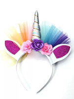 Faschingskostüm Einhorn Stirnband Karneval Kostüm Regenbogen Ohr Kinderkostüm Zubehör Karneval Kostüm