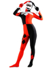 Faschingskostüm Elastan Clown Zentai in Rot und Schwarz