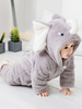 Faschingskostüm Elefant Kigurumi Pajamas Kleikind Graun Strampelanzug Flanell Kinder Winter Overall Karneval Kostüm Karneval Kostüm