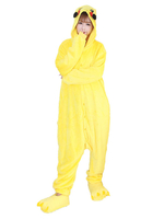 Faschingskostüm Erwachsene Tarnung Pyjamas Animation Figuren in Gelb Flanell Overall&mit Schuhe Karneval Kostüm