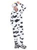 Faschingskostüm Erwachsene Tarnung Pyjamas Flanell Kuh in Weiß Flanell Overall&mit Schuhe Karneval Kostüm