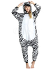 Faschingskostüm Erwachsene Tarnung Pyjamas kostüm Unisex Zebra in anderen Stylen und Schwarz mit Tier-Formen Design Flanell Overall Karneval Kostüm