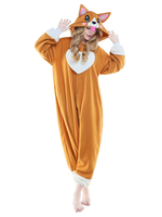 Faschingskostüm Erwachsene Tarnung Pyjamas Unisex Hund in Hellbraun Flanell Overall Karneval Kostüm