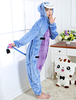 Faschingskostüm Erwachsene tierkostüme Pyjamas Tarnung Unisex mit Thema von Tier in anderen Stylen Cyan mit Tier-Formen Design Flanell Overall faschingskostüm Karneval Kostüm