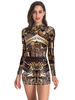 Faschingskostüm Faschingskostüm Kostüme Khaki Stretch Kleid Polyester Holiday Bodycon Holidays Kostüme