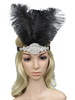 Faschingskostüm Feather Flapper Stirnband 2021 1920s Great Gatsby Kopfstück Strasss Retro Haar Zubehör Karneval Kostüm Karneval Kostüm